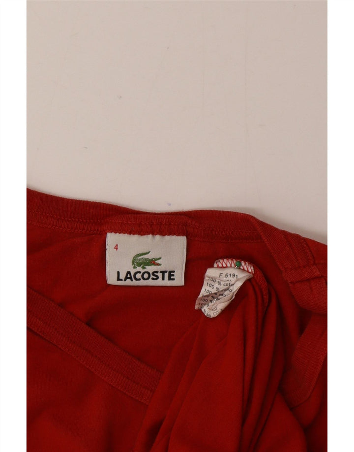 Lacoste Herren T-Shirt Top Größe 4 Mittelrote Baumwolle