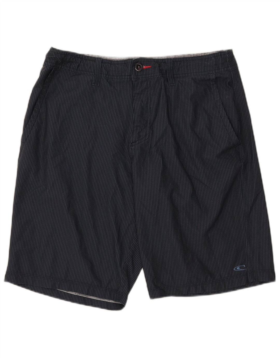 O'Neill Herren-Chinoshorts W34, groß, marineblaues Nadelstreifen-Polyester
