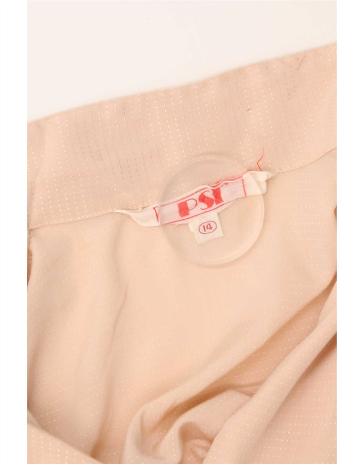 Vintage Damen Hemdbluse UK 14 Mittelbeige gefleckt