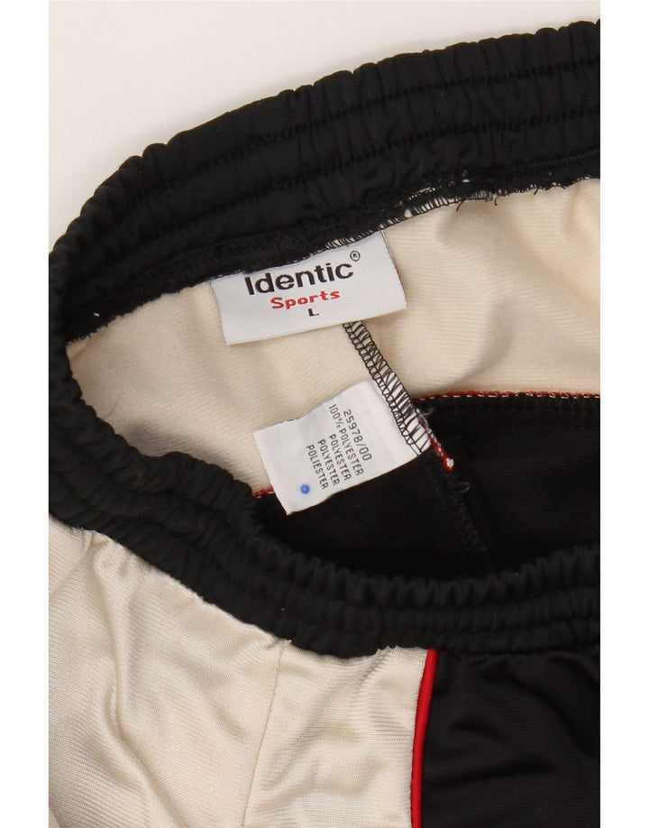 Identische Herren-Trainingshose, groß, schwarzes Colourblock-Polyester