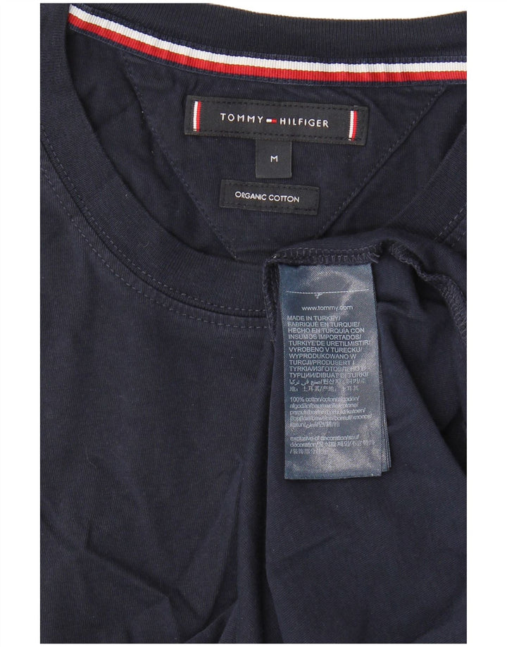 Tommy Hilfiger Herren-T-Shirt-Oberteil aus Baumwolle in mittlerem Marineblau