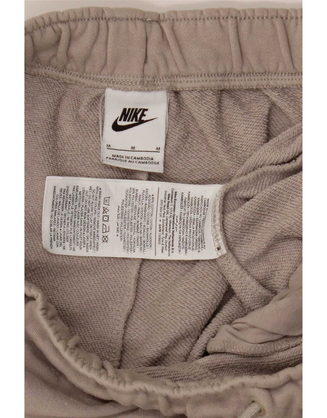 Nike Herren-Trainingsanzug-Hose mit Grafik, mittelbeigefarben, Farbblock