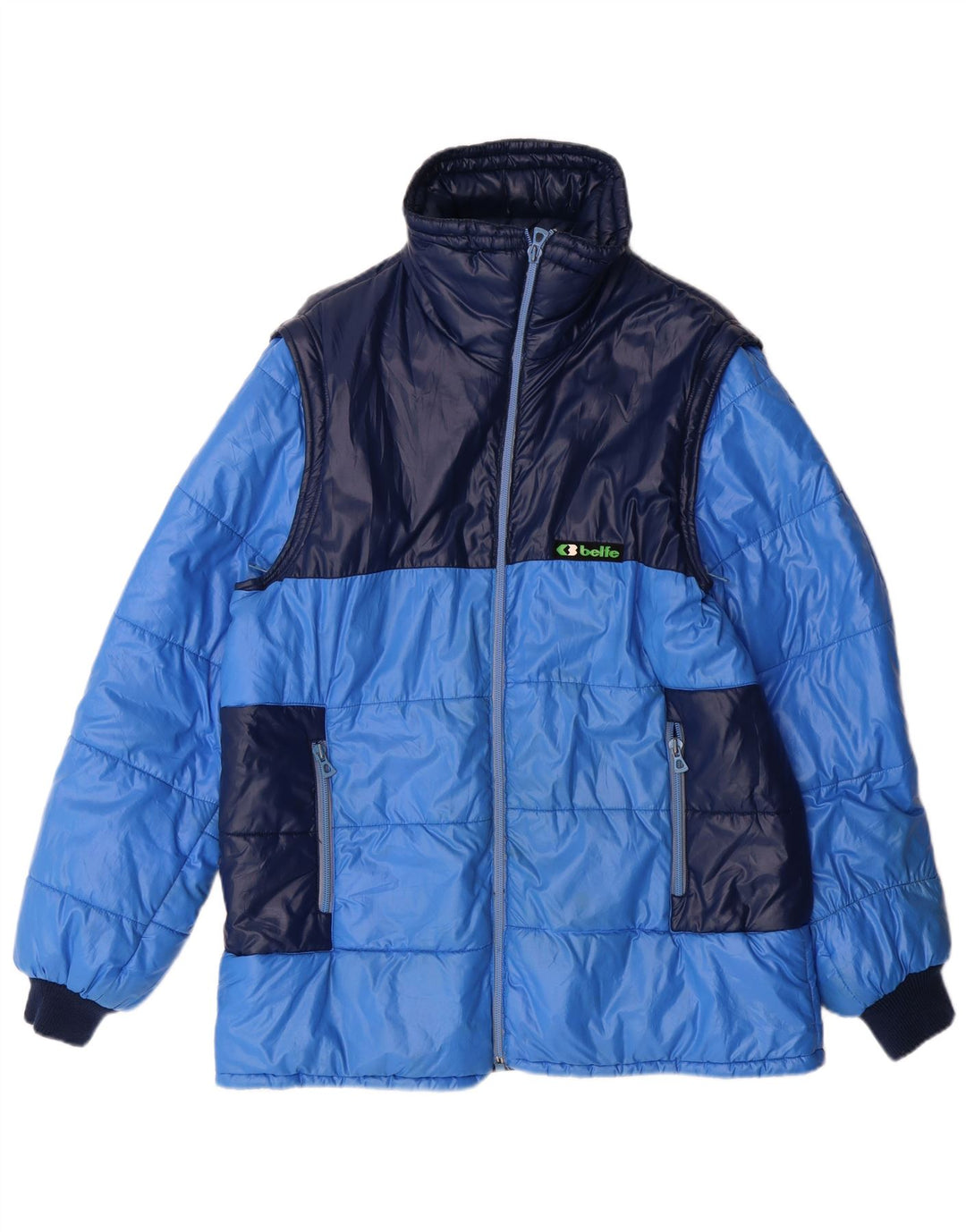 Belfe Herren Wattierte Jacke IT 56 3XL Blau Colourblock