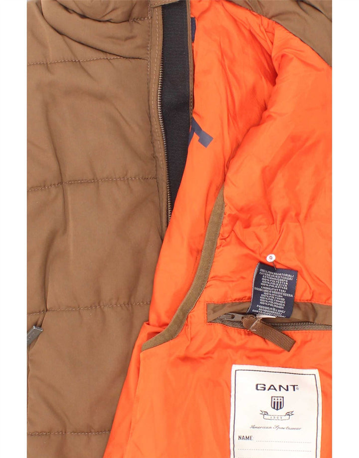 Gant Wattierte Weste für Jungen, 7–8 Jahre, mittelbraunes Polyester