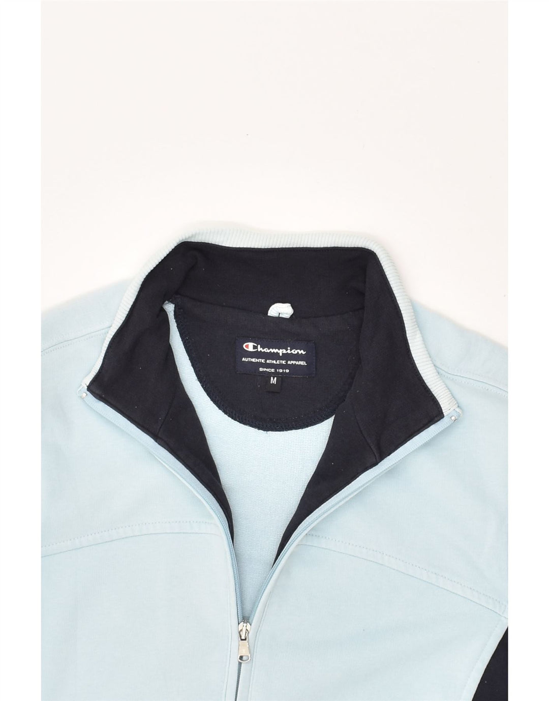 CHAMPION Womens Tracksuit Top Jacket UK 14 Medium Blue Cotton | Vintage Champion | Thrift | Second-Hand Champion | Used Clothing | Messina Hembry 