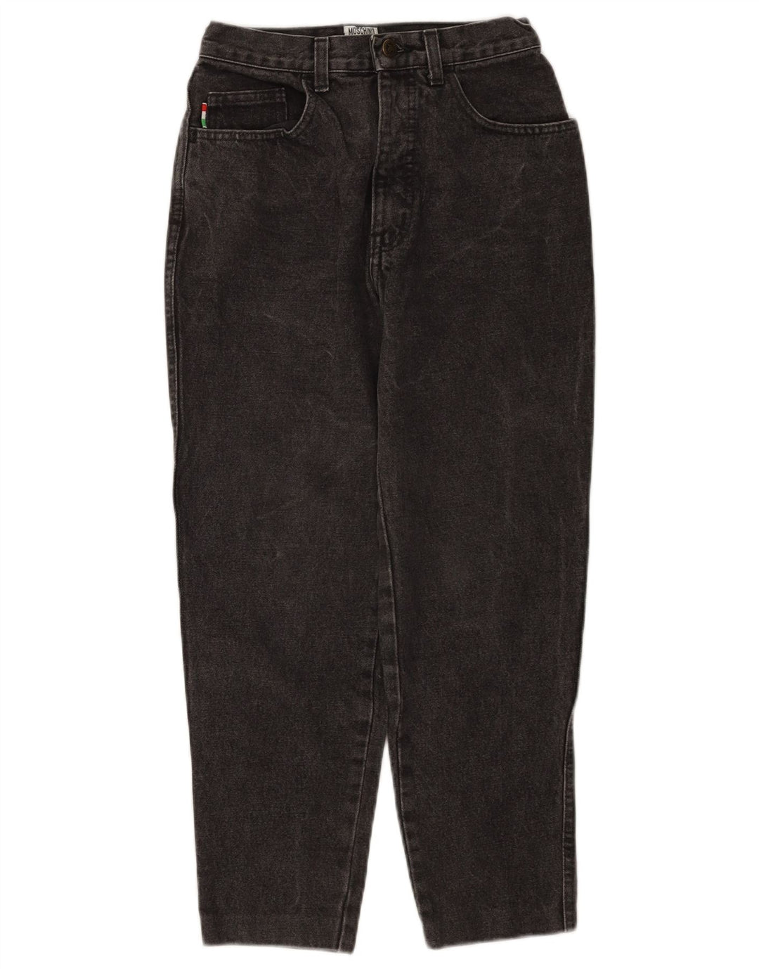 Moschino Damen-Crop-Jeans W28 L25 aus schwarzer Baumwolle