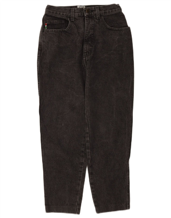 Moschino Damen-Crop-Jeans W28 L25 aus schwarzer Baumwolle