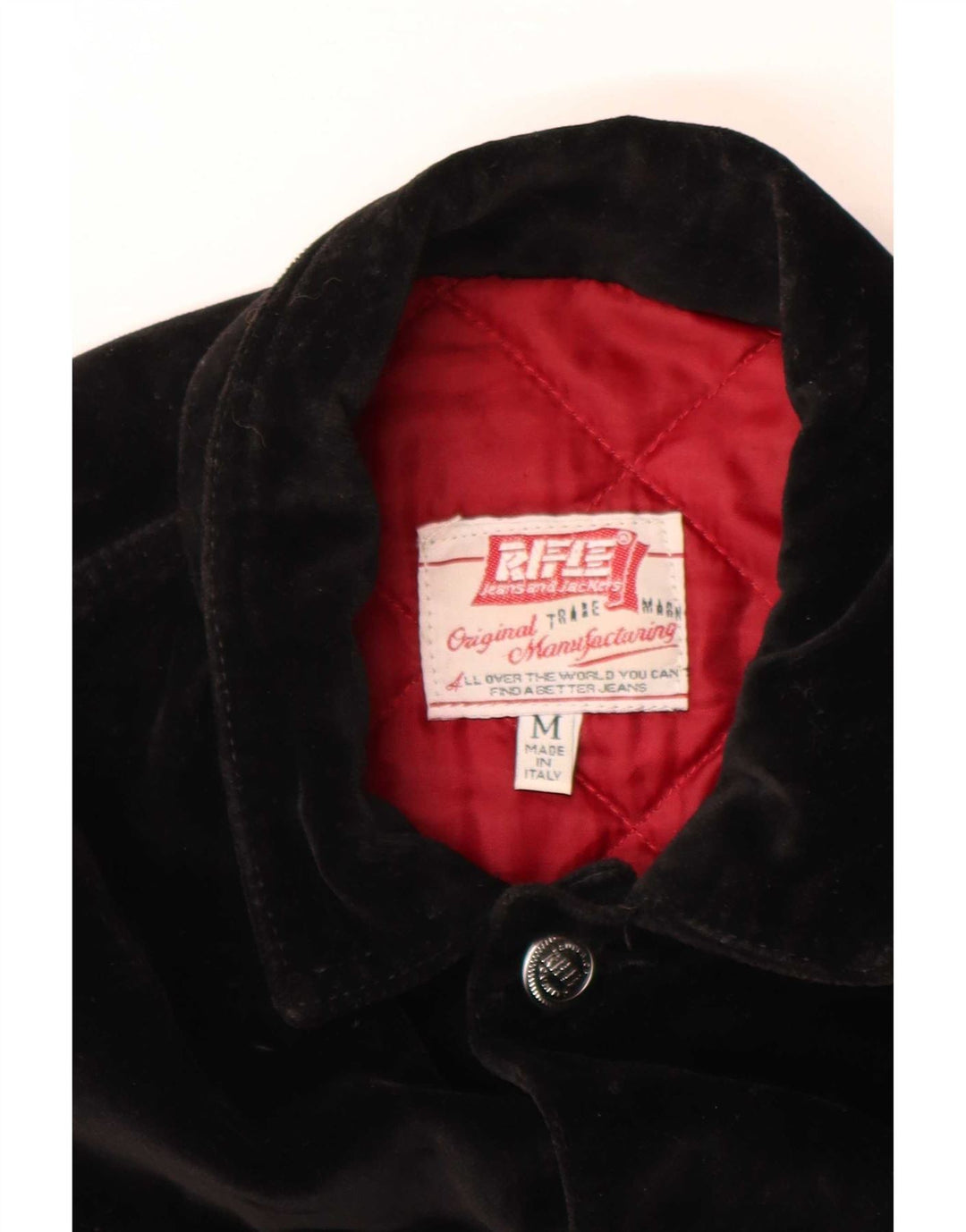 Rifle Womens Crop Velvet Bomberjacke UK 12 Mittelschwarze Baumwolle