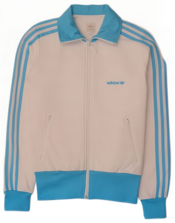 Adidas Damen-Trainingsanzug-Top-Jacke, EU 34, XS, weiße Colourblock-Baumwolle