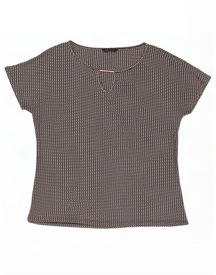 Marks & Spencer Damen-Blusenoberteil, Gr. 44, groß, schwarz gepunktete Viskose