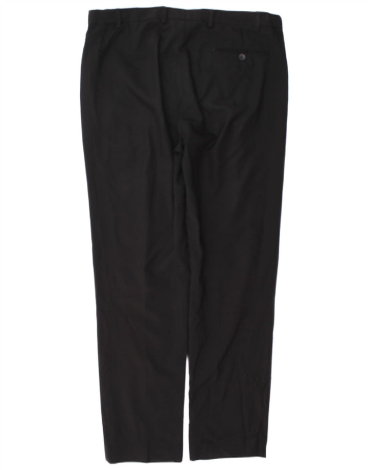Marks & Spencer Herren-Anzughose, gerade, normal, W38, L33, Schwarz, Polyester