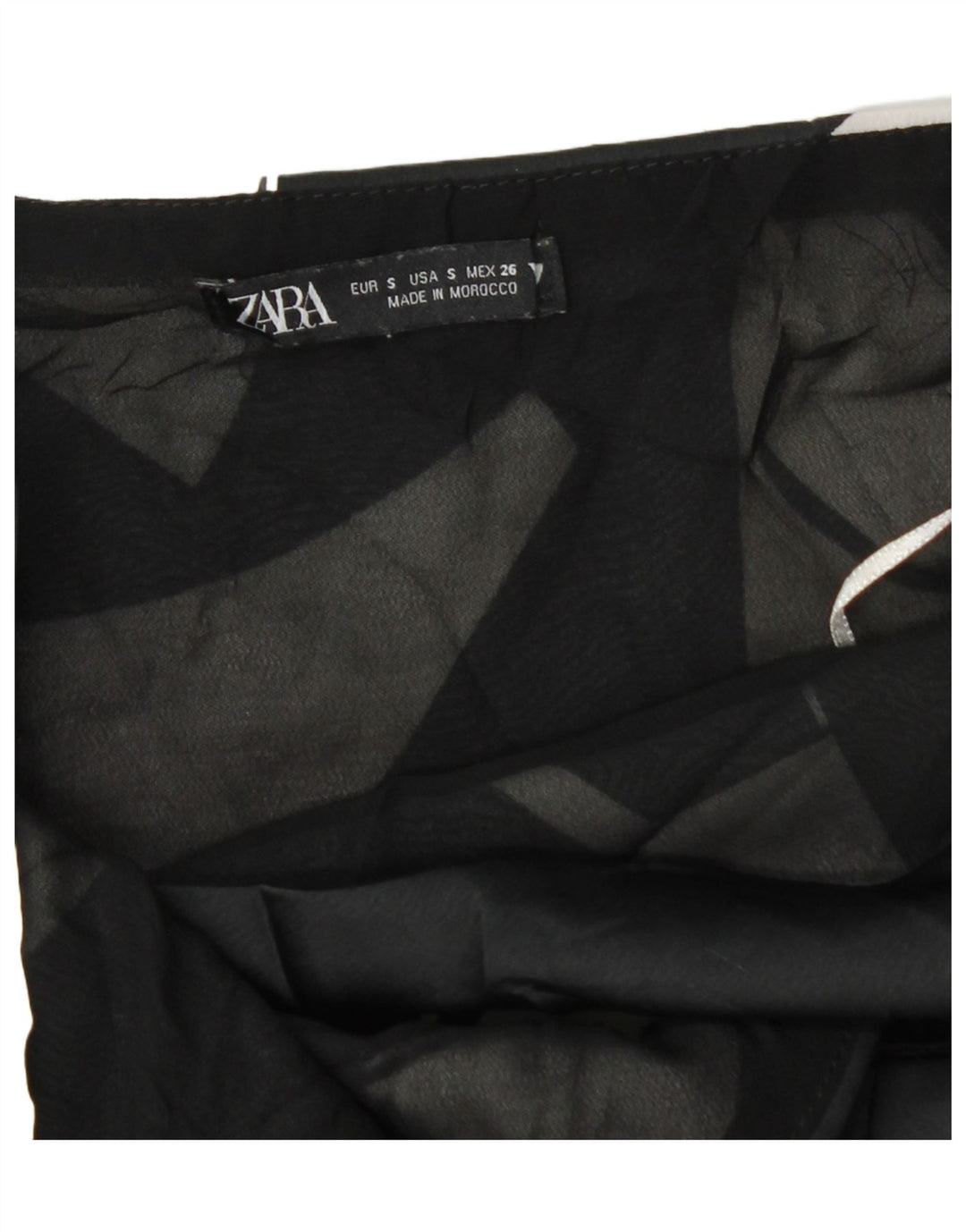 Zara Mini-Sommerkleid für Damen, Größe S, Schwarz, geometrisch