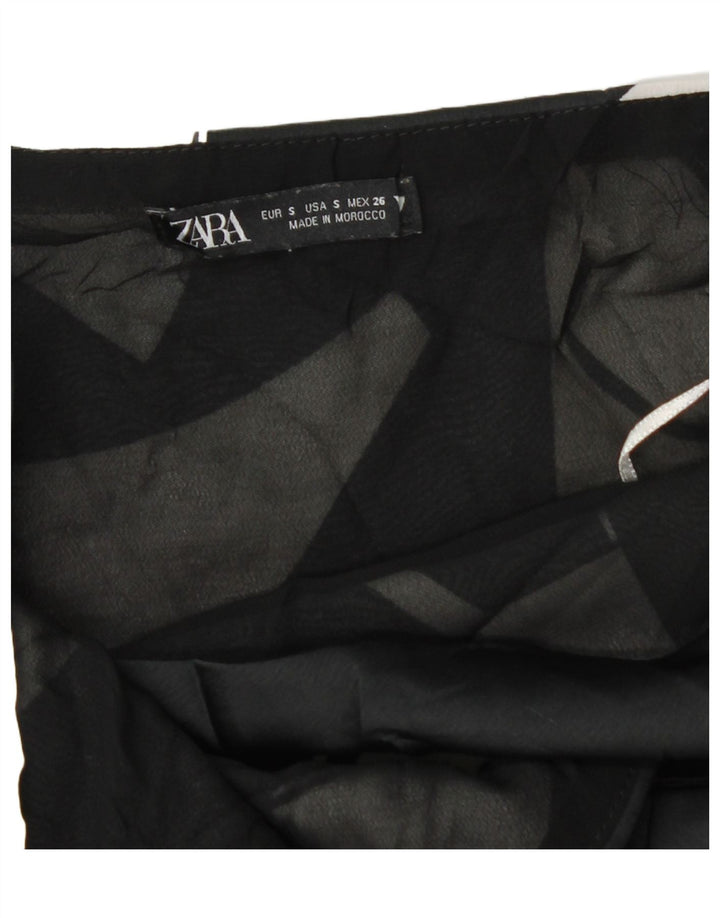 Zara Mini-Sommerkleid für Damen, Größe S, Schwarz, geometrisch