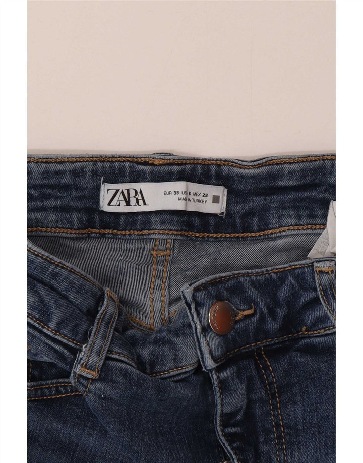Zara Damen Schlagjeans EU 38 Small W28 L32 Blaue Baumwolle
