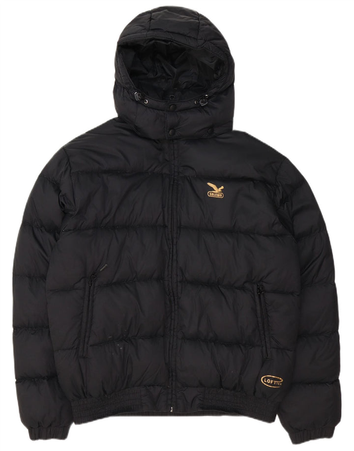 SALEWA Wattierte Herrenjacke mit Kapuze, EU 50, Größe L, Schwarz, Polyamid
