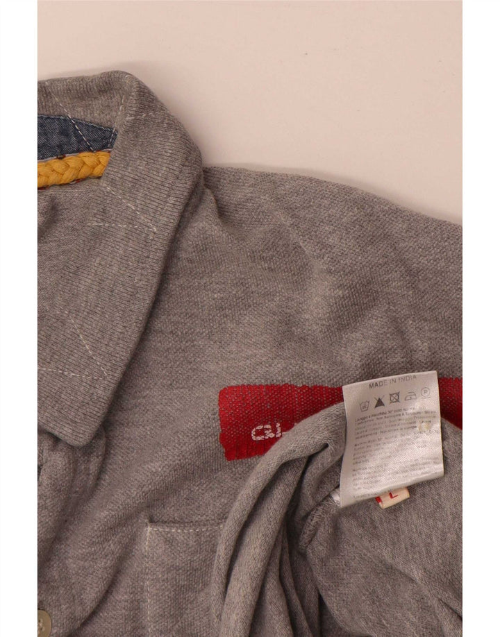 Guru Herren-Poloshirt, groß, graue Baumwolle