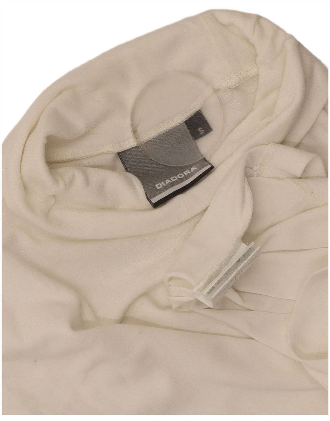 Diadora Herren-Top, langärmelig, Größe S, weiße Baumwolle