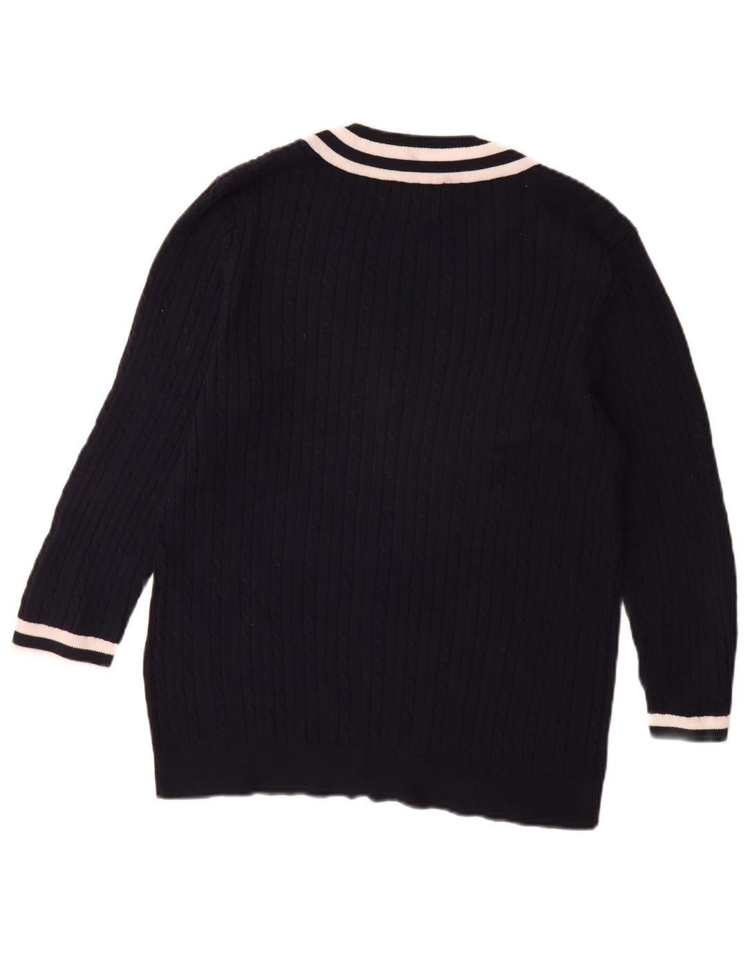 CHAPS Damen Classics Pullover mit 3/4-Ärmeln und V-Ausschnitt, UK 18, XL, Marineblau