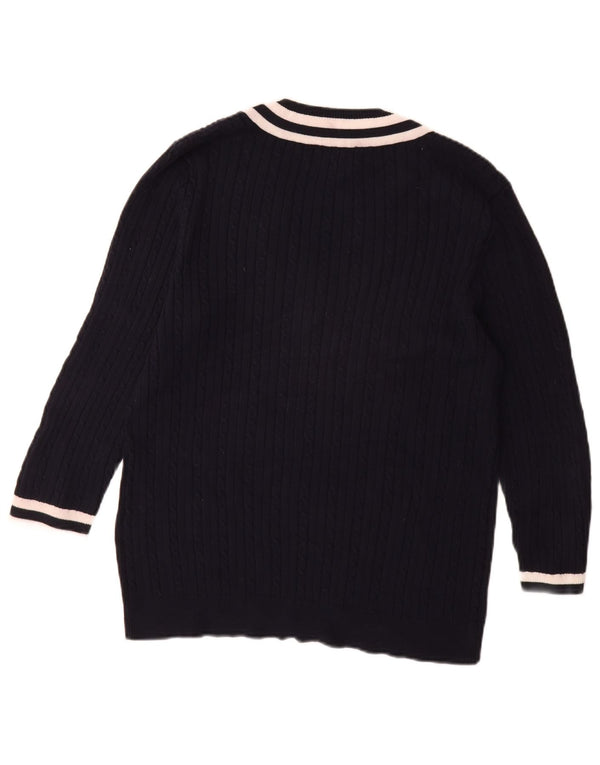 CHAPS Damen Classics Pullover mit 3/4-Ärmeln und V-Ausschnitt, UK 18, XL, Marineblau