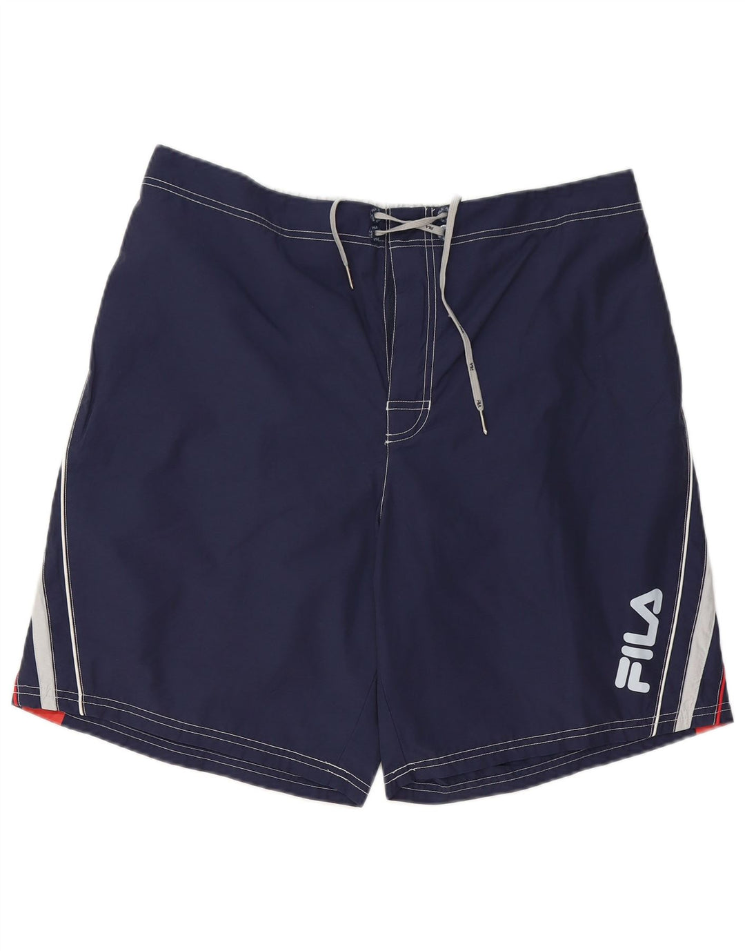 Fila Herren-Badeshorts mit Grafik, 2XL, Marineblau, Farbblock-Polyester