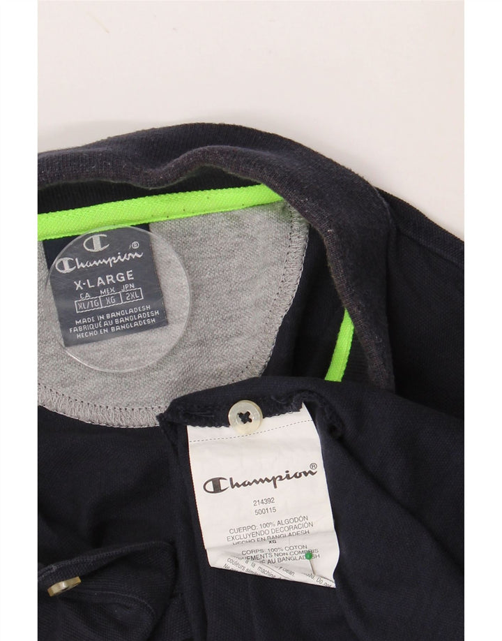 CHAMPION Herren Poloshirt XL Marineblau Baumwolle