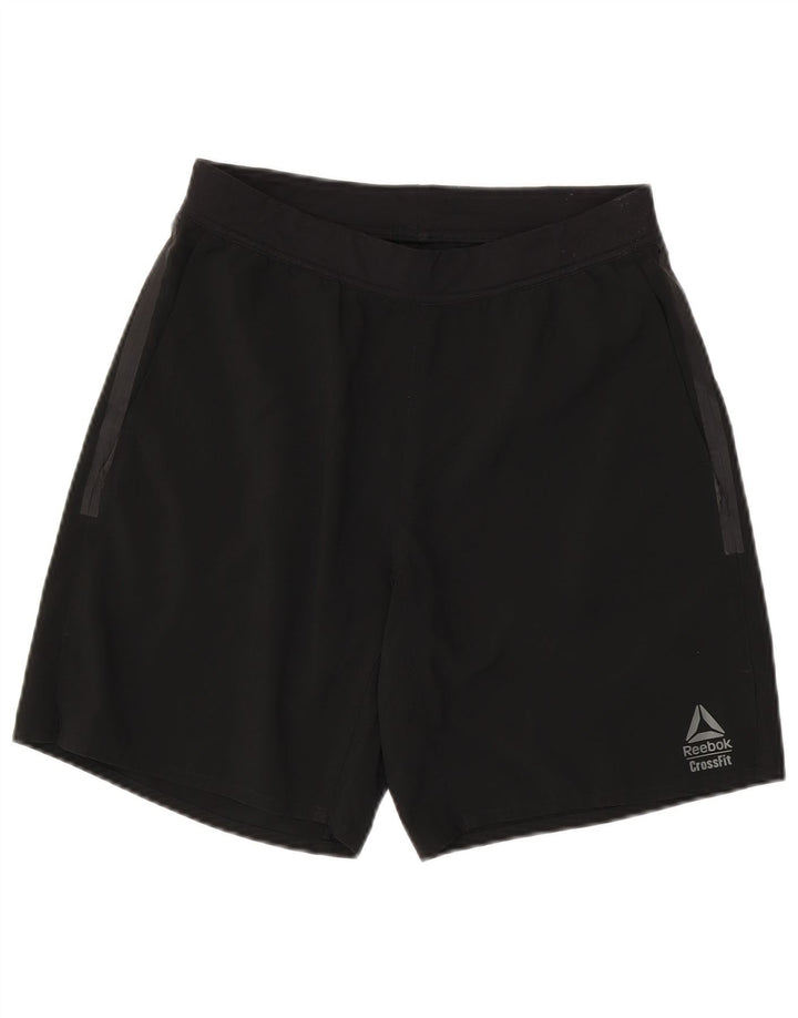 Reebok Herren Sport Shorts Small Schwarz Polyester