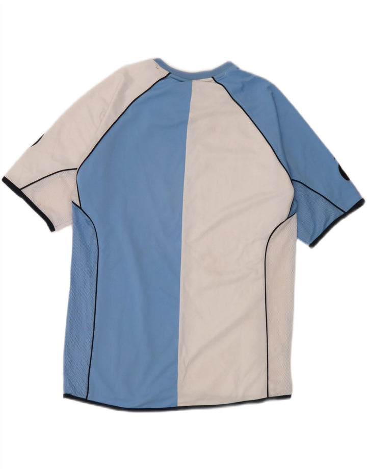 Asics Herren Grafik-T-Shirt-Oberteil Mittelblaues Colourblock-Polyester