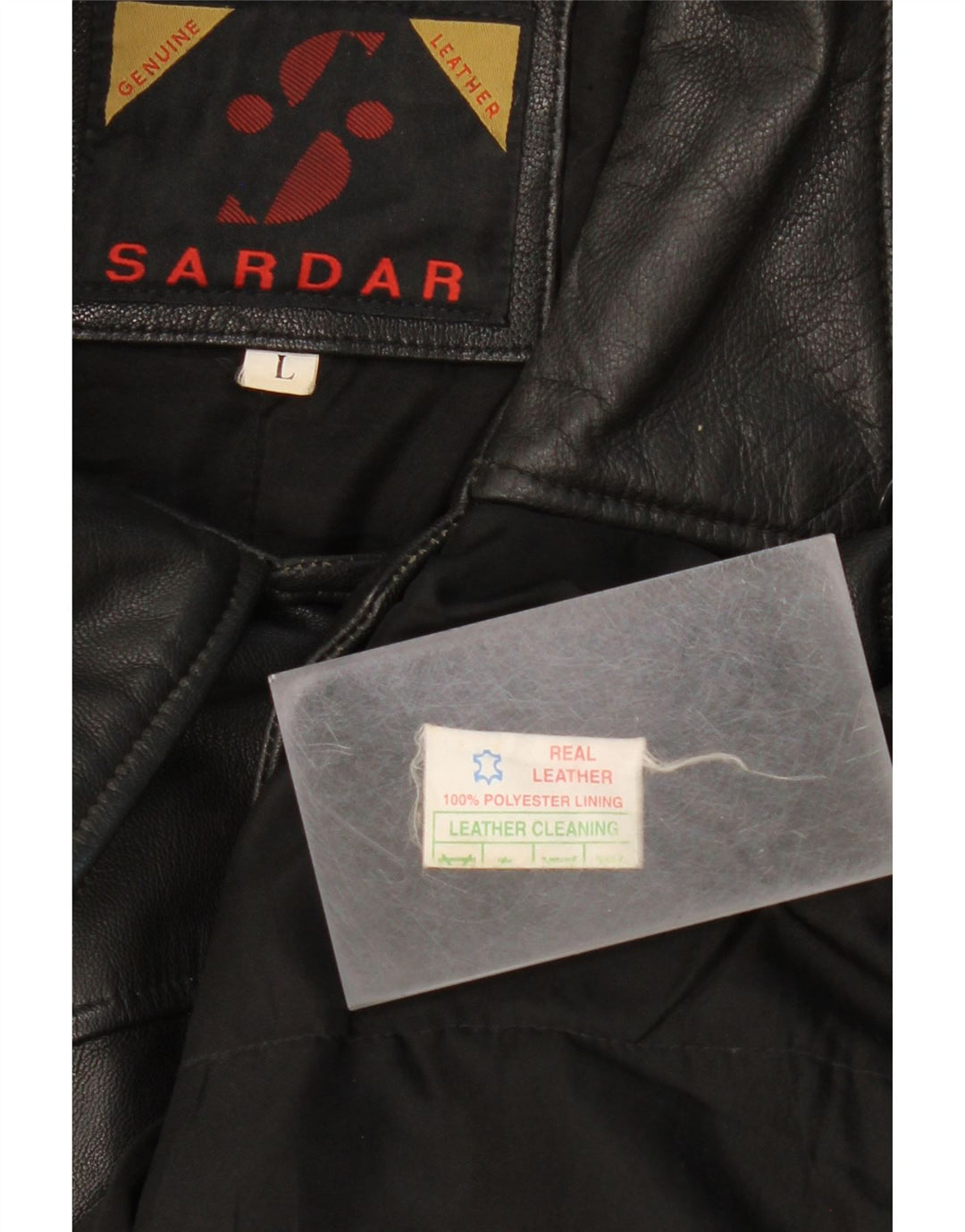 SARDAR Mens Leather Coat UK 40 Large Black Leather Vintage Sardar and Second-Hand Sardar from Messina Hembry 