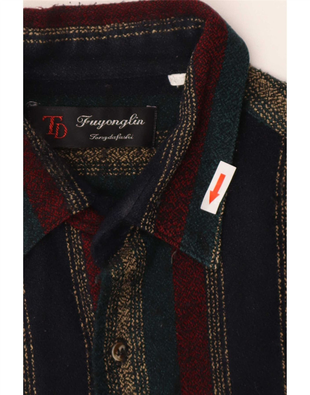 Vintage Herren Flanellhemd Medium Mehrfarbig gestreift