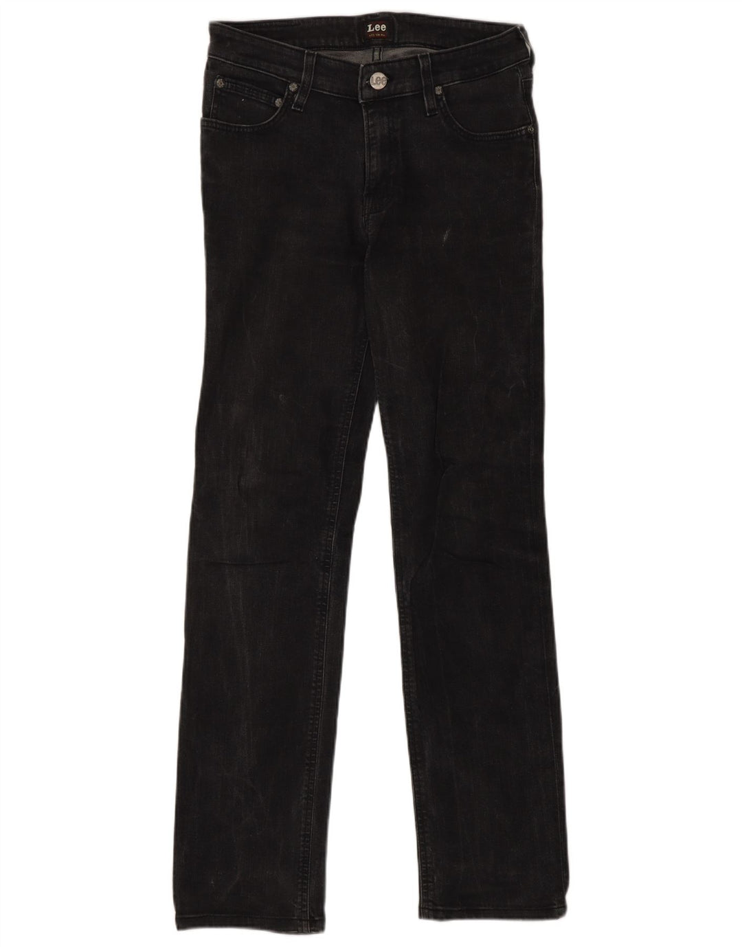 Lee Damen Marion Straight Jeans W28 L33 Graue Baumwolle