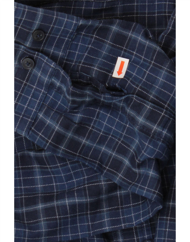 James Pringle Herrenhemd 2XL Marineblau kariertes Polyester