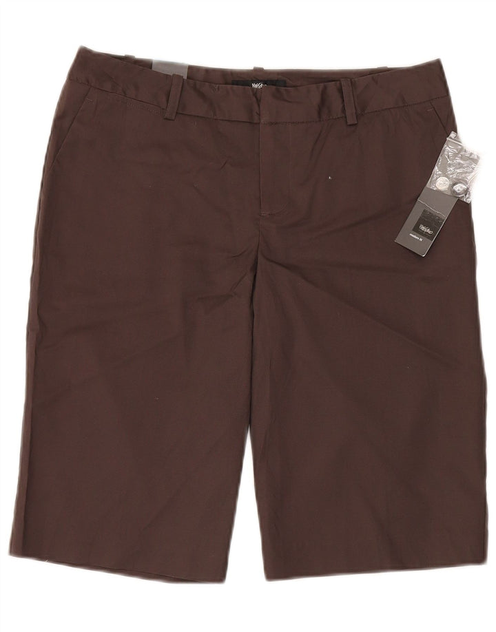 Mossimo Damen Stretch-Bermudashorts W32 Große braune Baumwolle