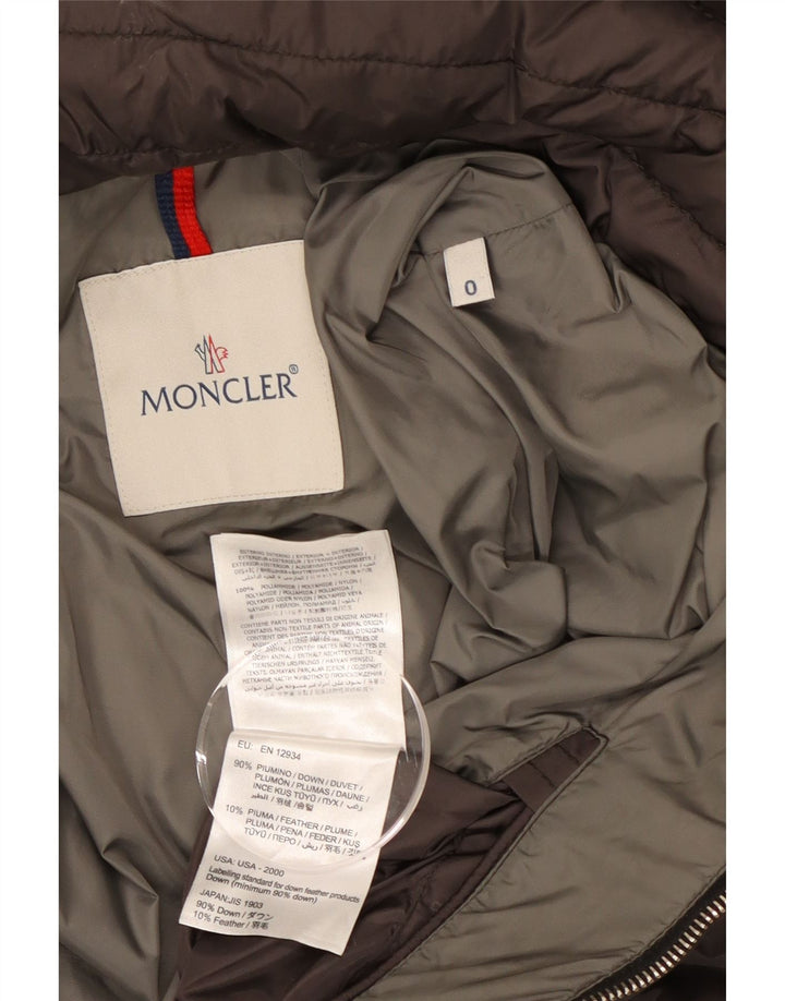 Moncler Damen-Jacke mit Kapuze, gepolstert, Größe 0, XS, Grau, Polyamid