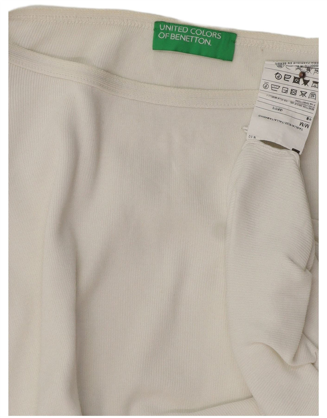 BENETTON Damen-Pullover in Übergröße mit U-Boot-Ausschnitt, Gr. 14, Mittelweiß