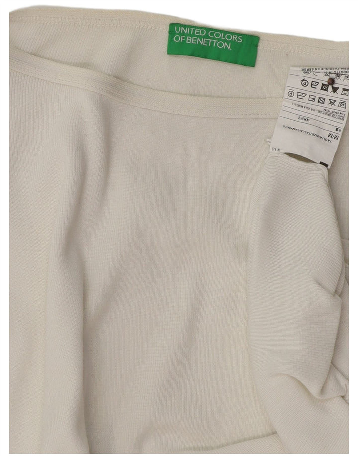 BENETTON Damen-Pullover in Übergröße mit U-Boot-Ausschnitt, Gr. 14, Mittelweiß