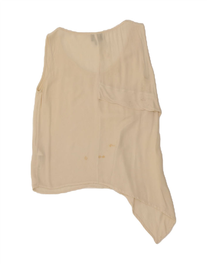 JUST CAVALLI Womens Sleeveless Asymmetric Blouse Top IT 40 Small Beige Vintage Just Cavalli and Second-Hand Just Cavalli from Messina Hembry 