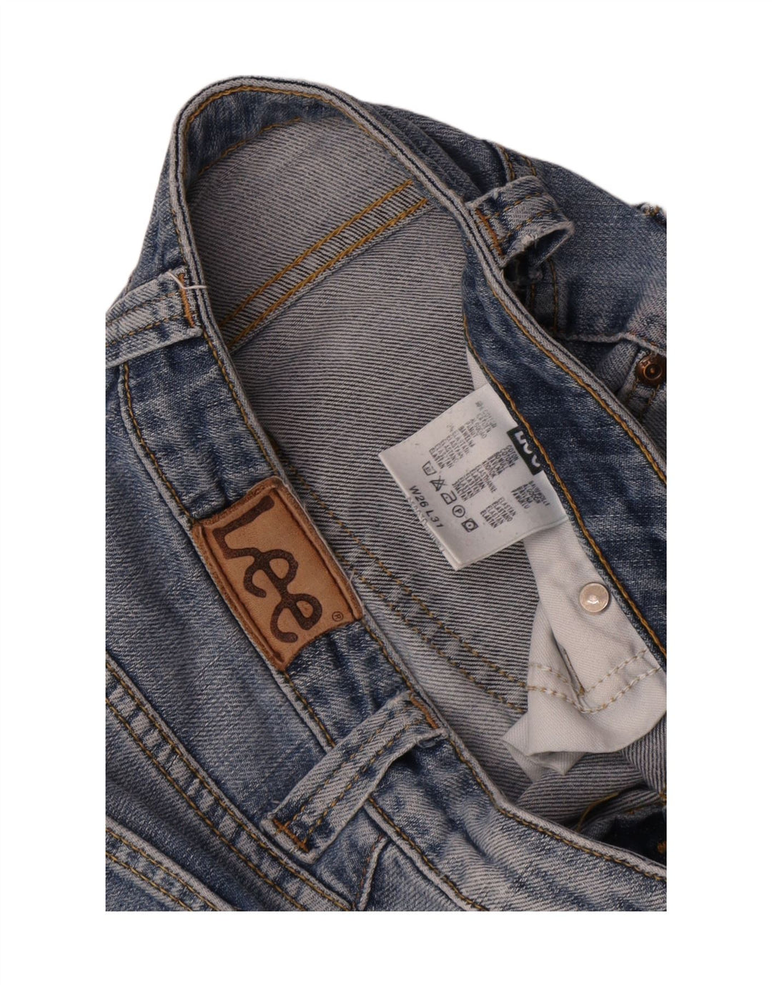 Lee Damen Schlagjeans W26 L31 Blaue Baumwolle