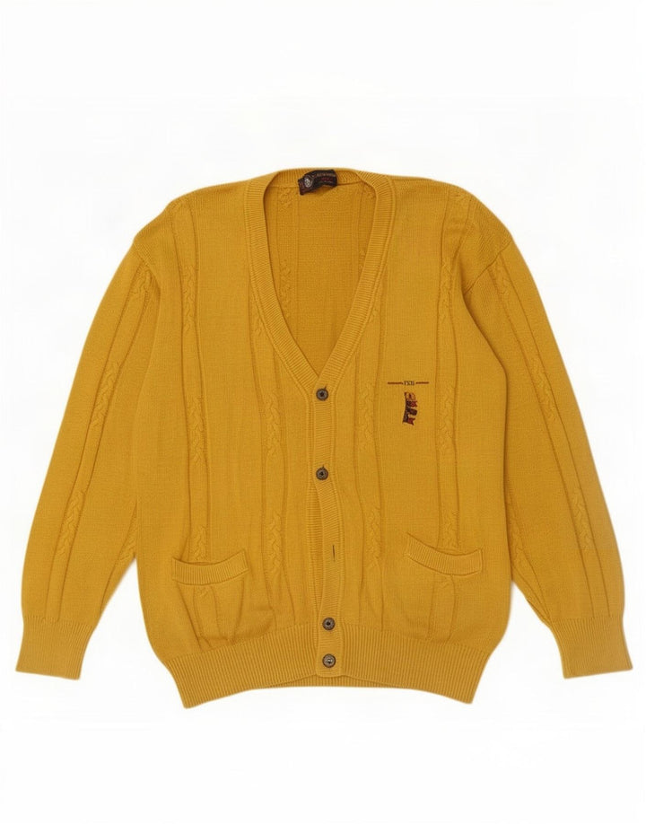 Malagrida Herren-Strickjacke aus mittelgelber Baumwolle