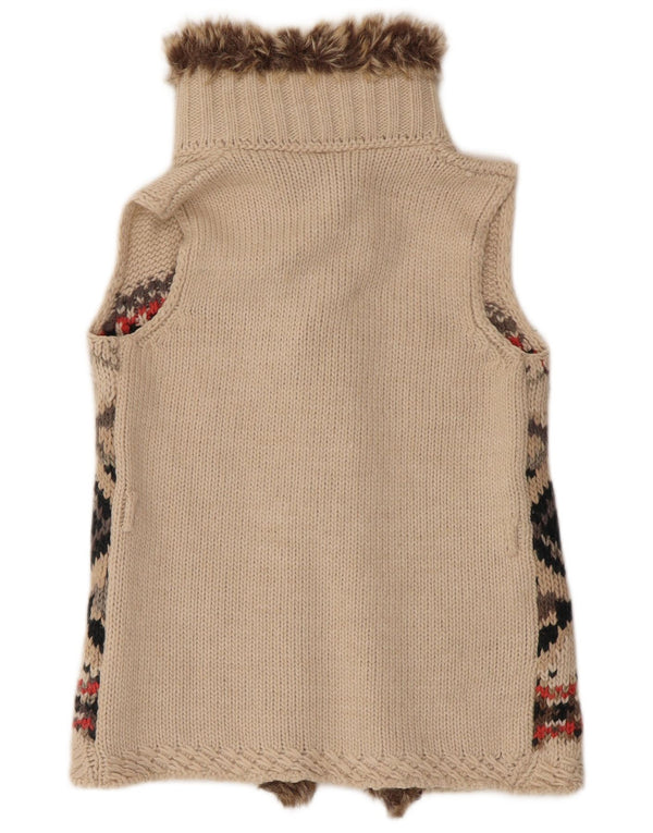 Benetton Mädchen-Cardigan, ärmellos, 11–12 Jahre, 2XL, Beige, Fair Isle