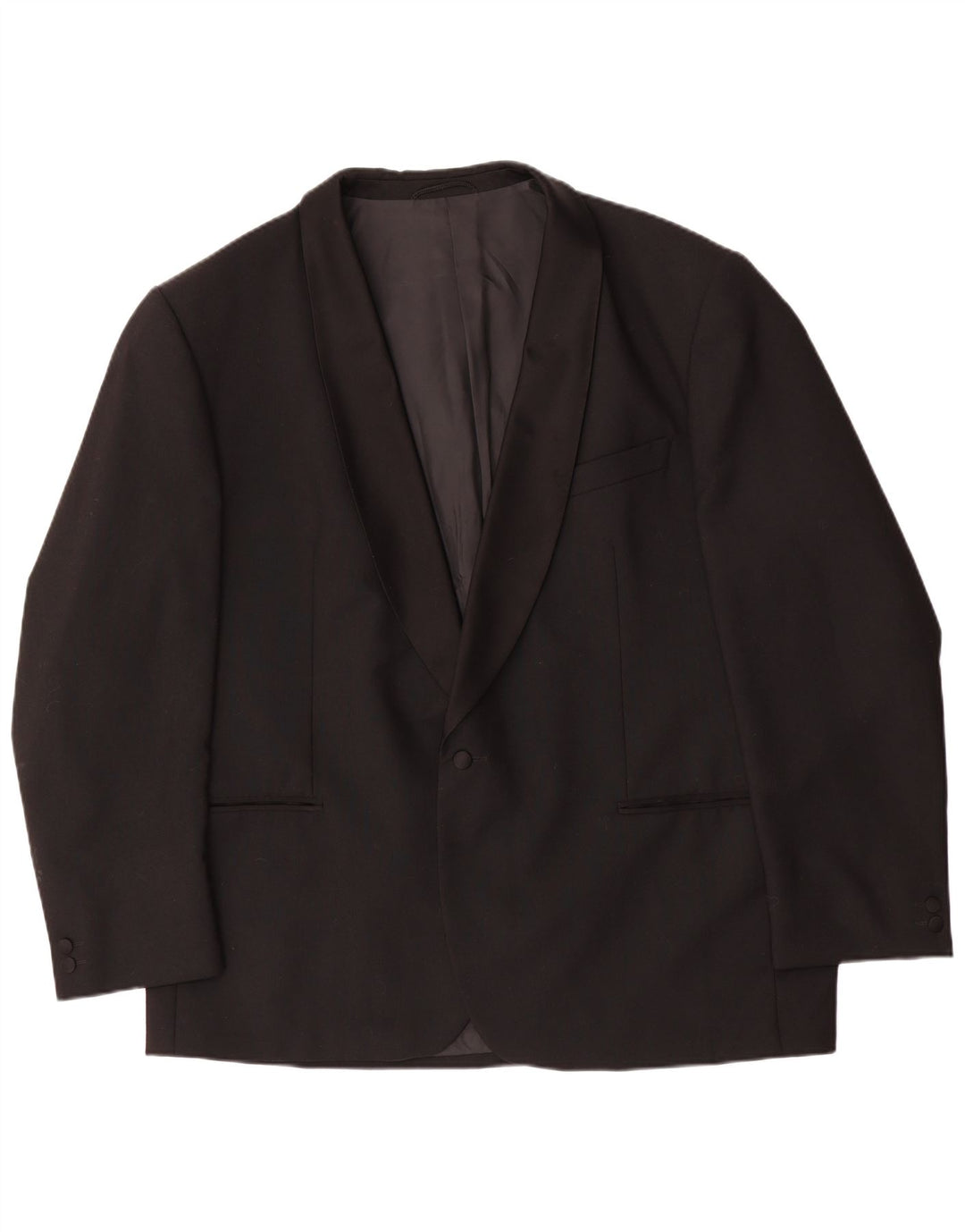 Wilvorst Herren-Blazer mit 1 Knopf, UK 42, XL, schwarze Wolle
