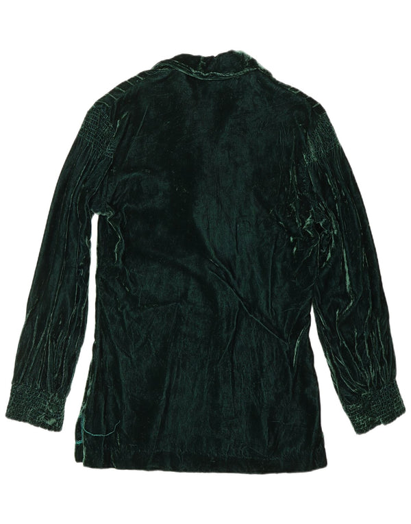 VINTAGE Damen Samtpullovershirt US 8 Mittelgrün