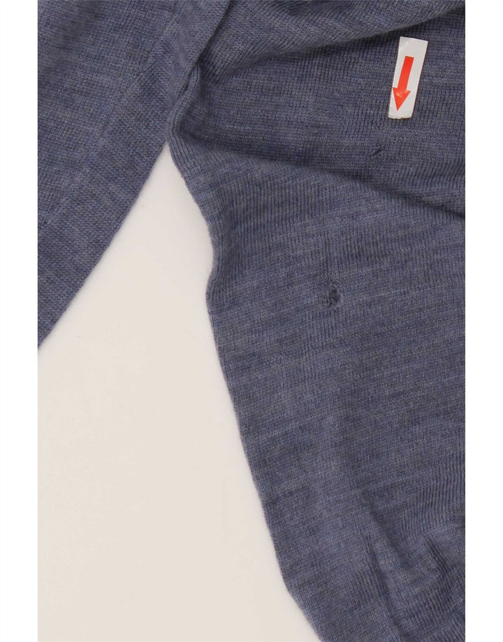 Celio Herren-Pullover mit V-Ausschnitt, XL, blau meliert, Merinowolle