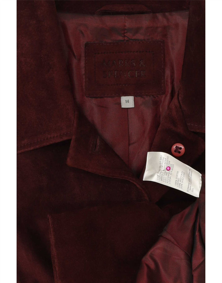Marks & Spencer Damen 5-Knopf-Blazerjacke, UK 14, mittleres Burgunderrot