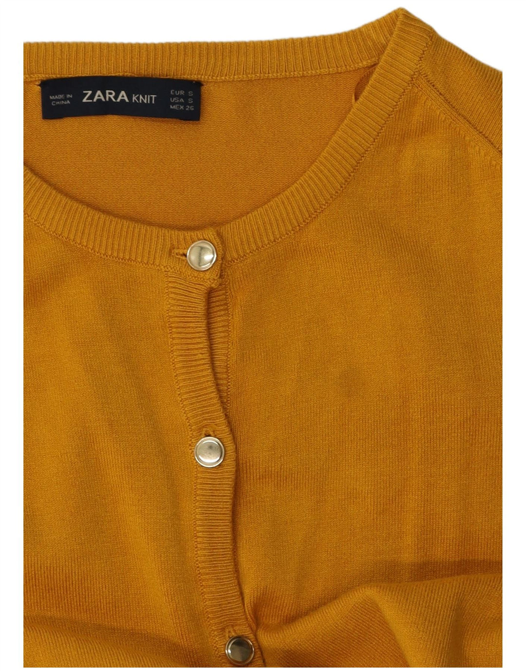 ZARA Damen-Cardigan-Pullover UK 10 Small Gelb