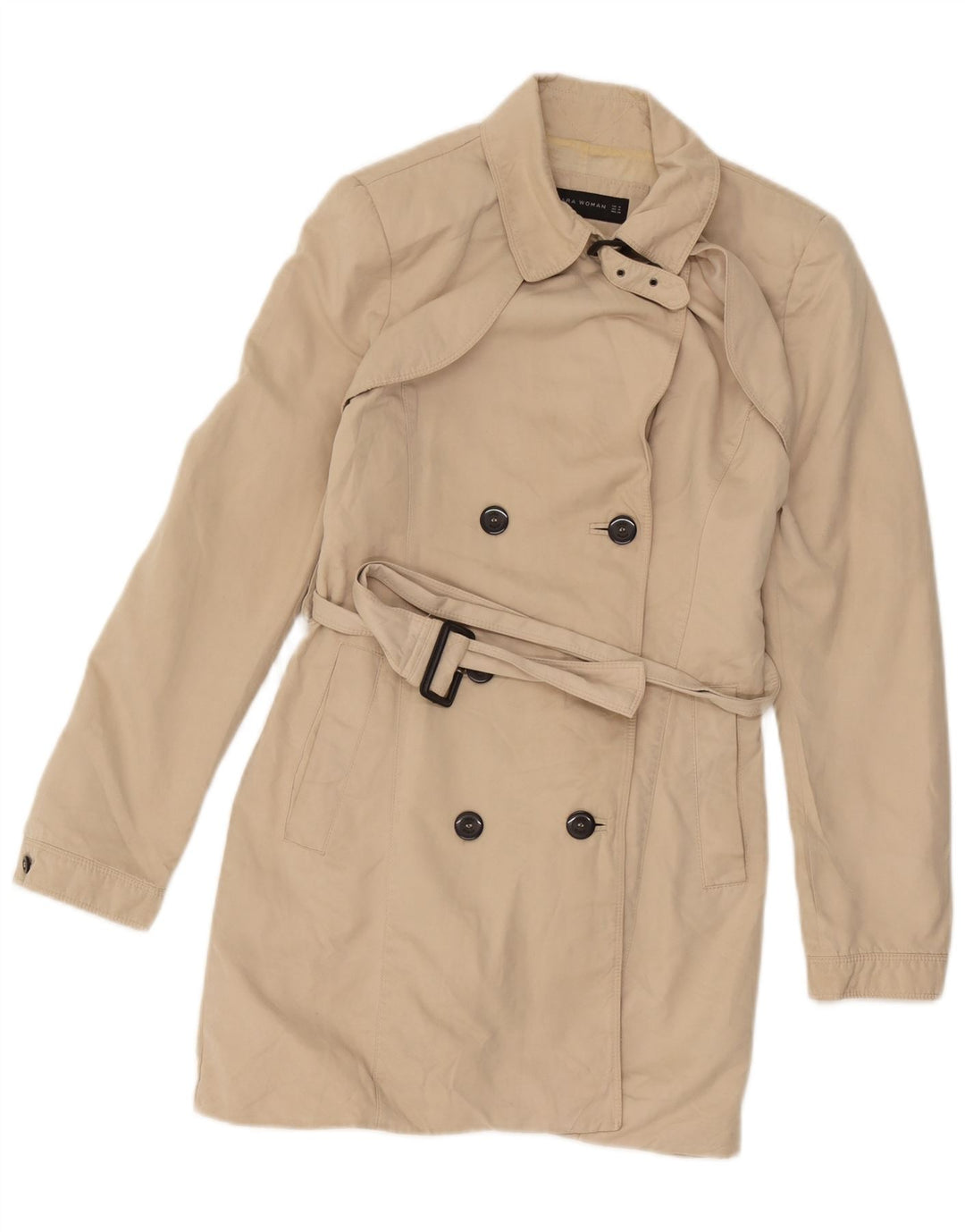 Zara Damen Trenchcoat UK 12 Medium Beige Polyester