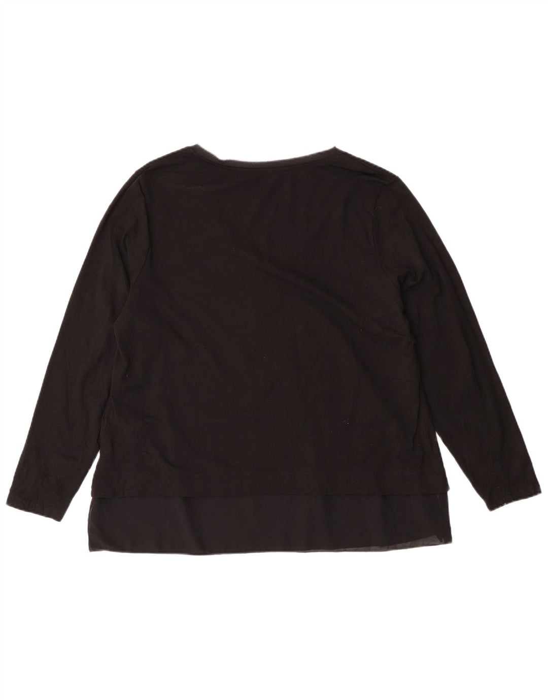 Fiorella Rubino Womens Graphic Top Langarm UK 14 Mittelschwarze Baumwolle