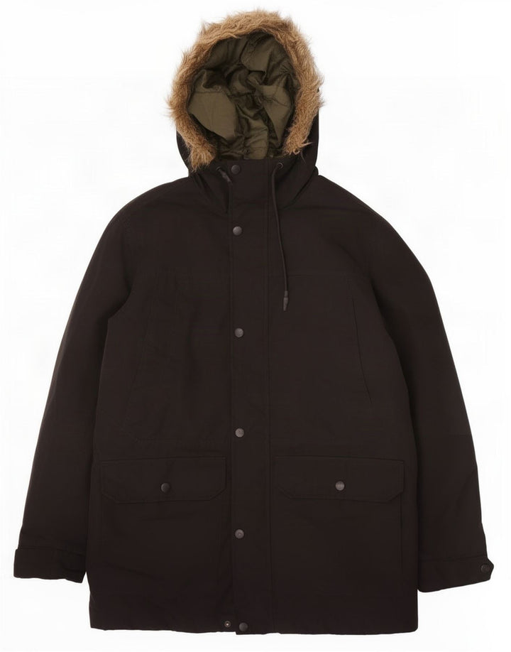 Jack & Jones Herren-Parka mit Kapuze, UK 38, Mittelschwarz, Polyester
