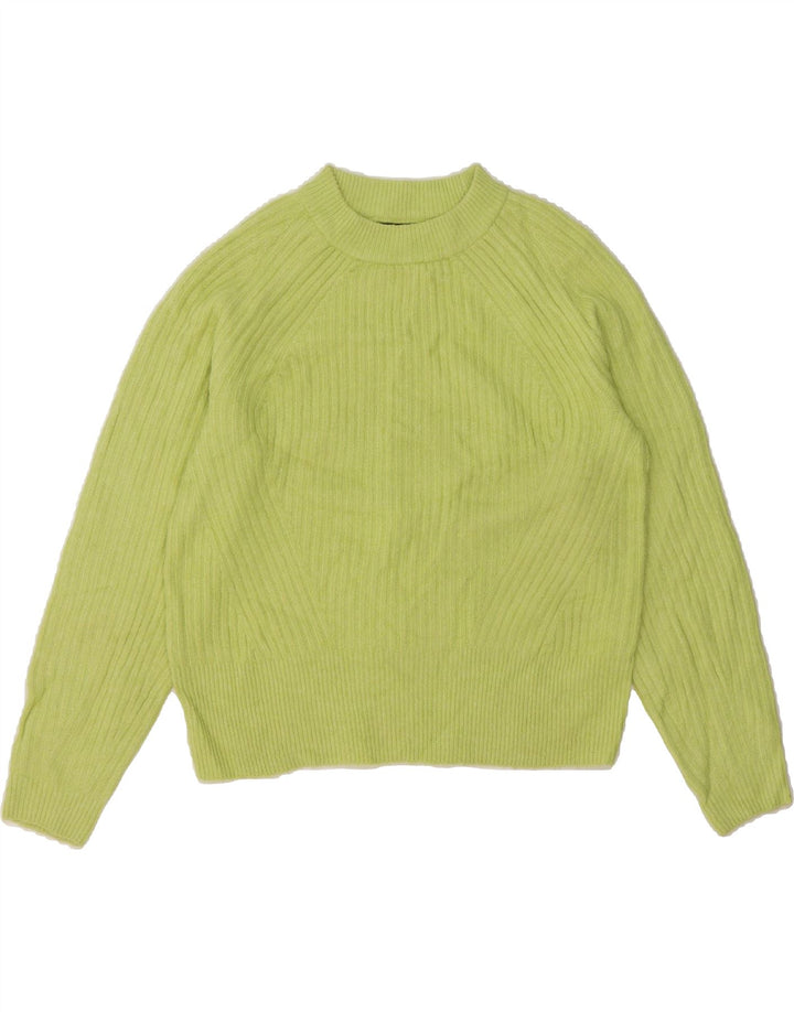 MARKS & SPENCER Womens Crop Crew Neck Jumper Sweater UK 10 Small Green Vintage Marks & Spencer and Second-Hand Marks & Spencer from Messina Hembry 