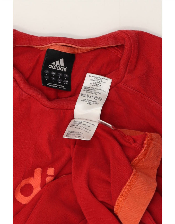 ADIDAS Herren Grafik T-Shirt Top Große rote Baumwolle