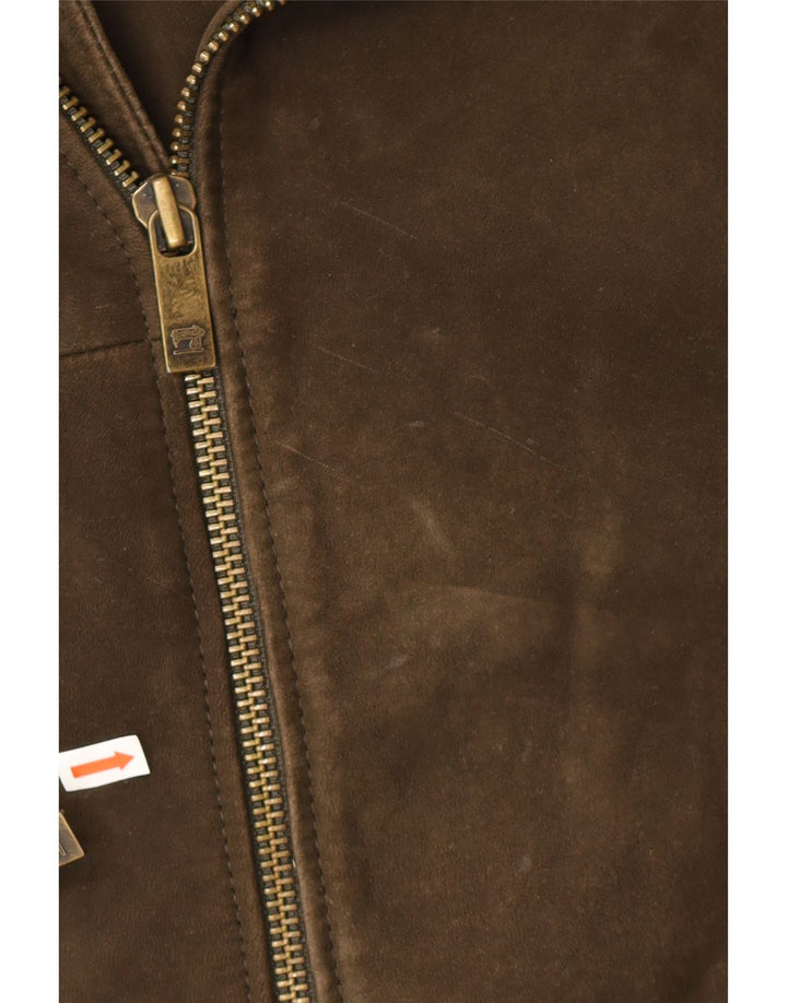Scotch & Soda Herren Wildlederjacke UK 40 Large Khaki Leder